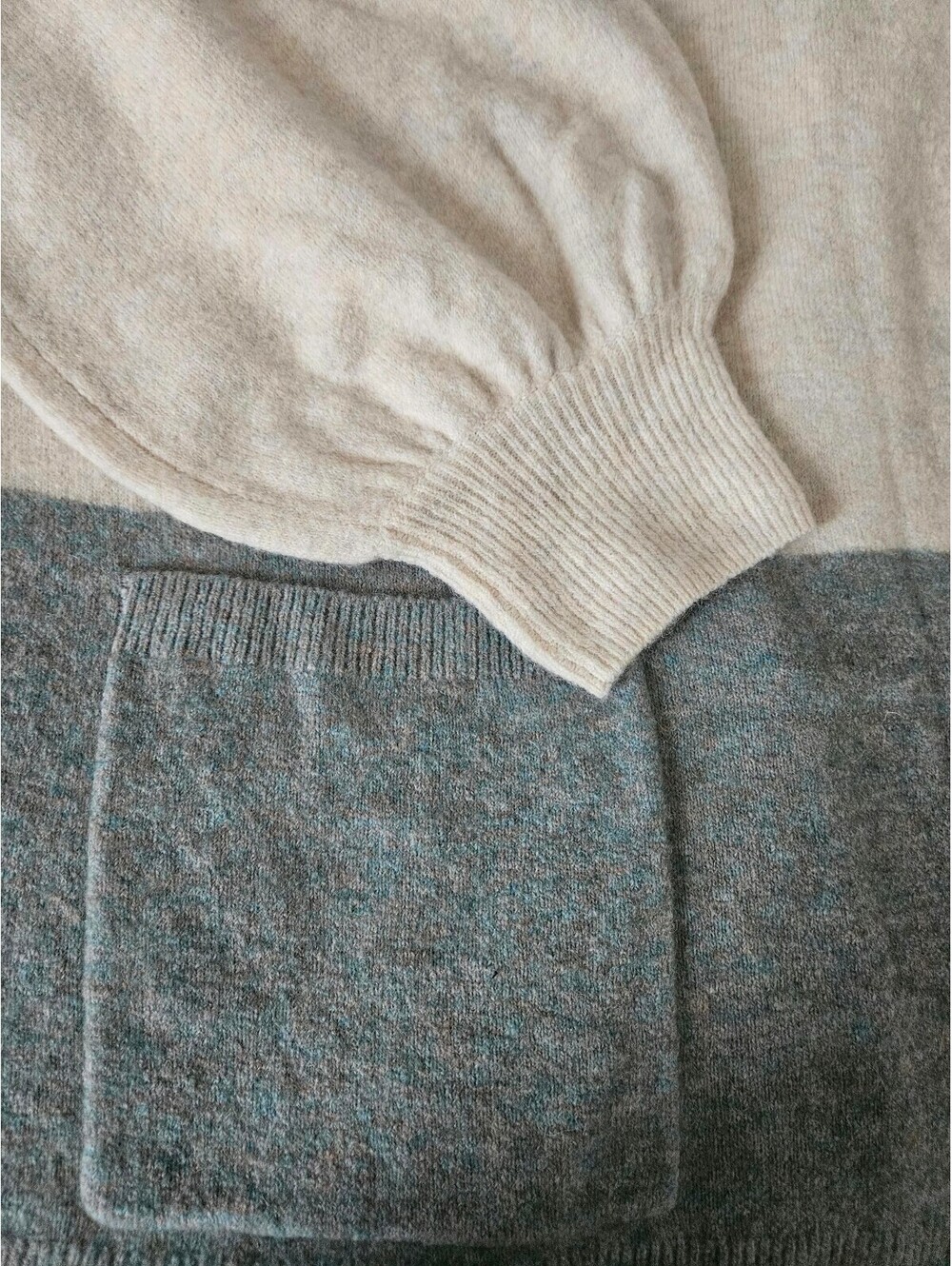 Madewell Cozy Two-Tone Open Front Cardigan with Pockets - Picture 7 of 9